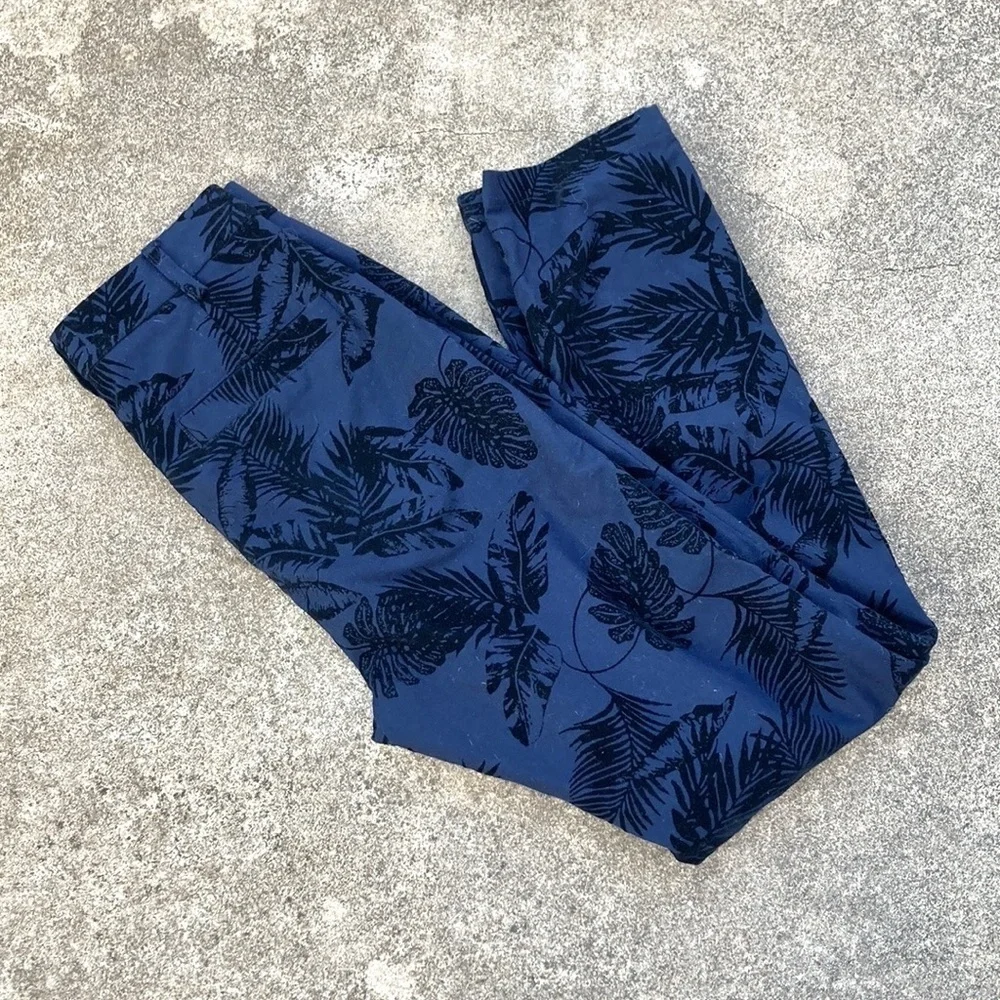 Alexander Wang Velvet Embossed Tropical Leaf Trousers